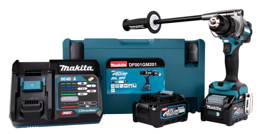 Pora/ruuvinväännin Makita DF001GM201; 40 V; 2x4,0 Ah akku
