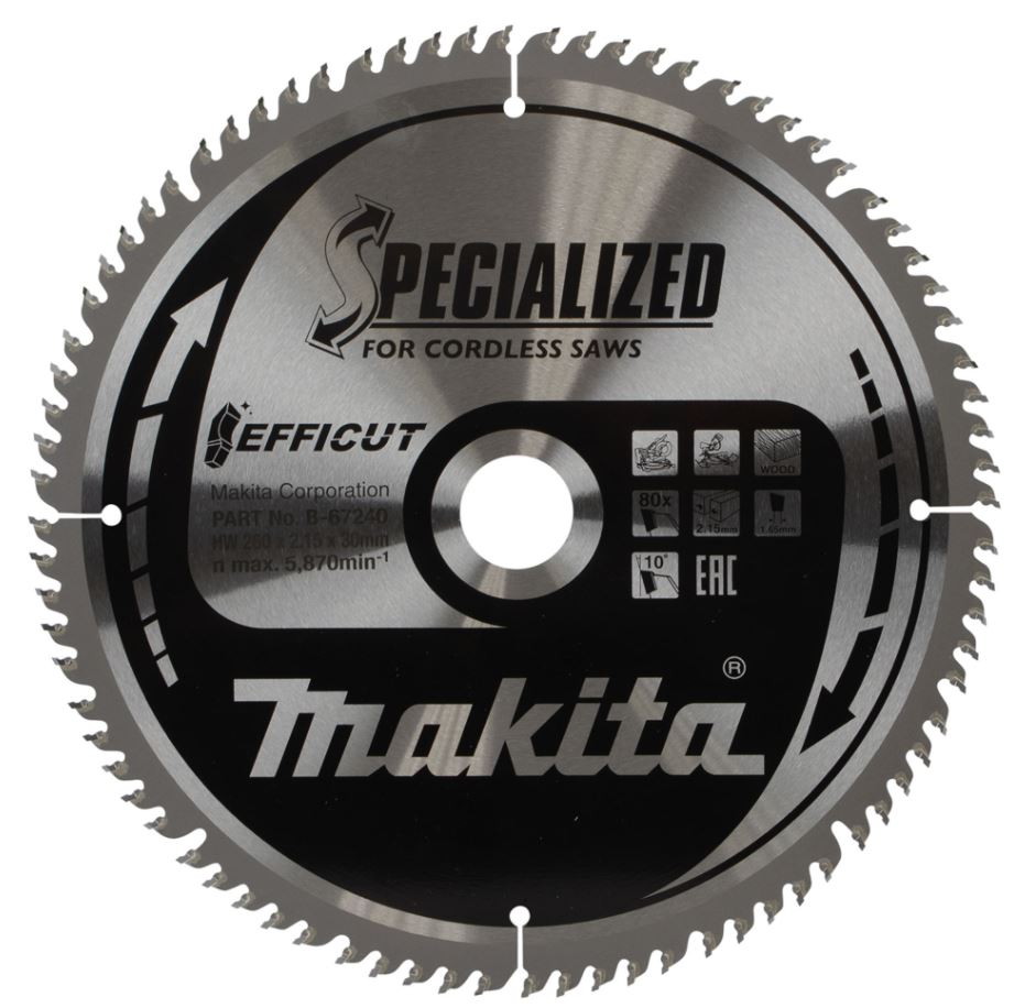 Katkaisuterä puulle Makita E-07696; 260x30 mm; T24