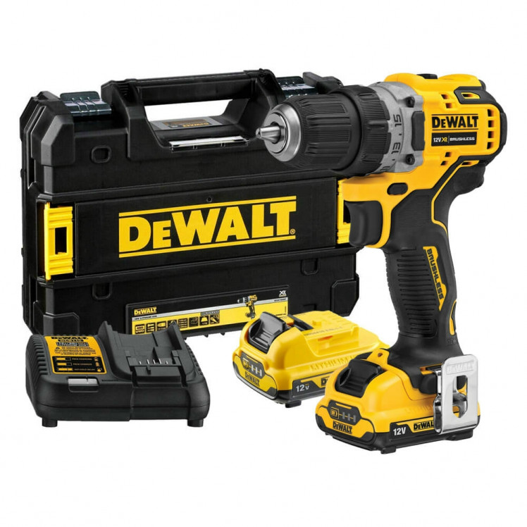 Iskupora / ruuvinväännin DeWalt DCD706D2-QW; 12 V; 2x2,0 Ah akku