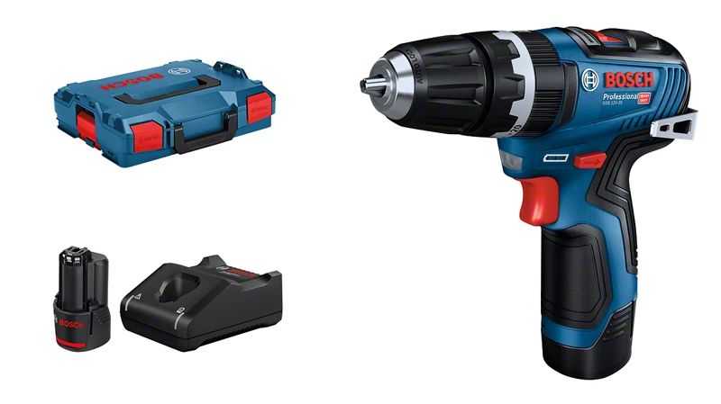 Iskupora / ruuvinväännin Bosch GSB 12V-35; 12 V; 2x3,0 Ah akku