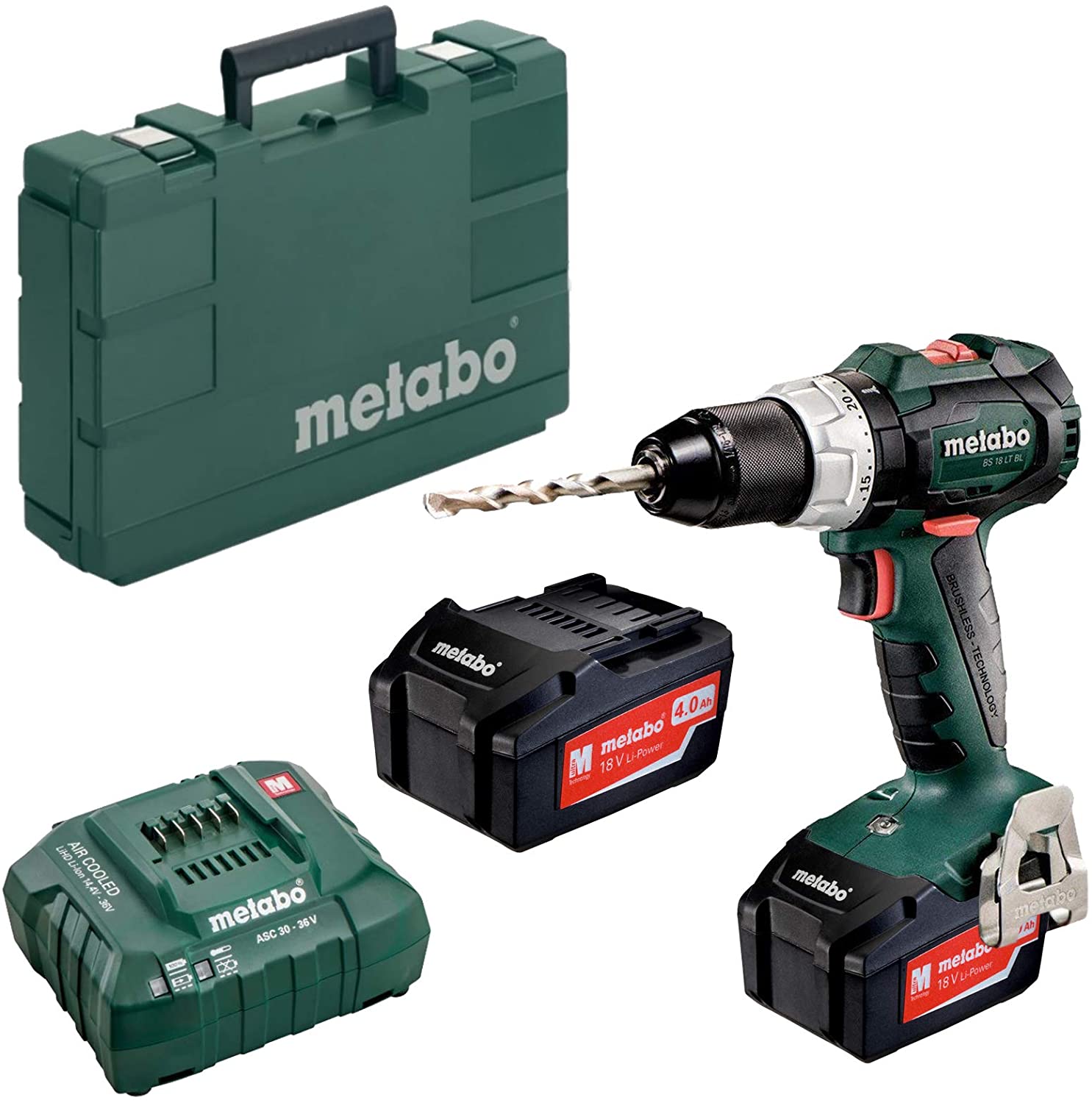 Akkukäyttöinen ruuvinväännin Metabo BS 18 LT BL; 18 V; 2x4,0 Ah akku