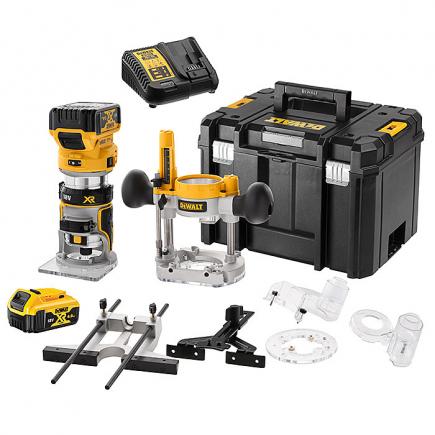 Yläjyrsin DeWalt DCW604P2-QW; 18 V; 2x5,0 Ah akku