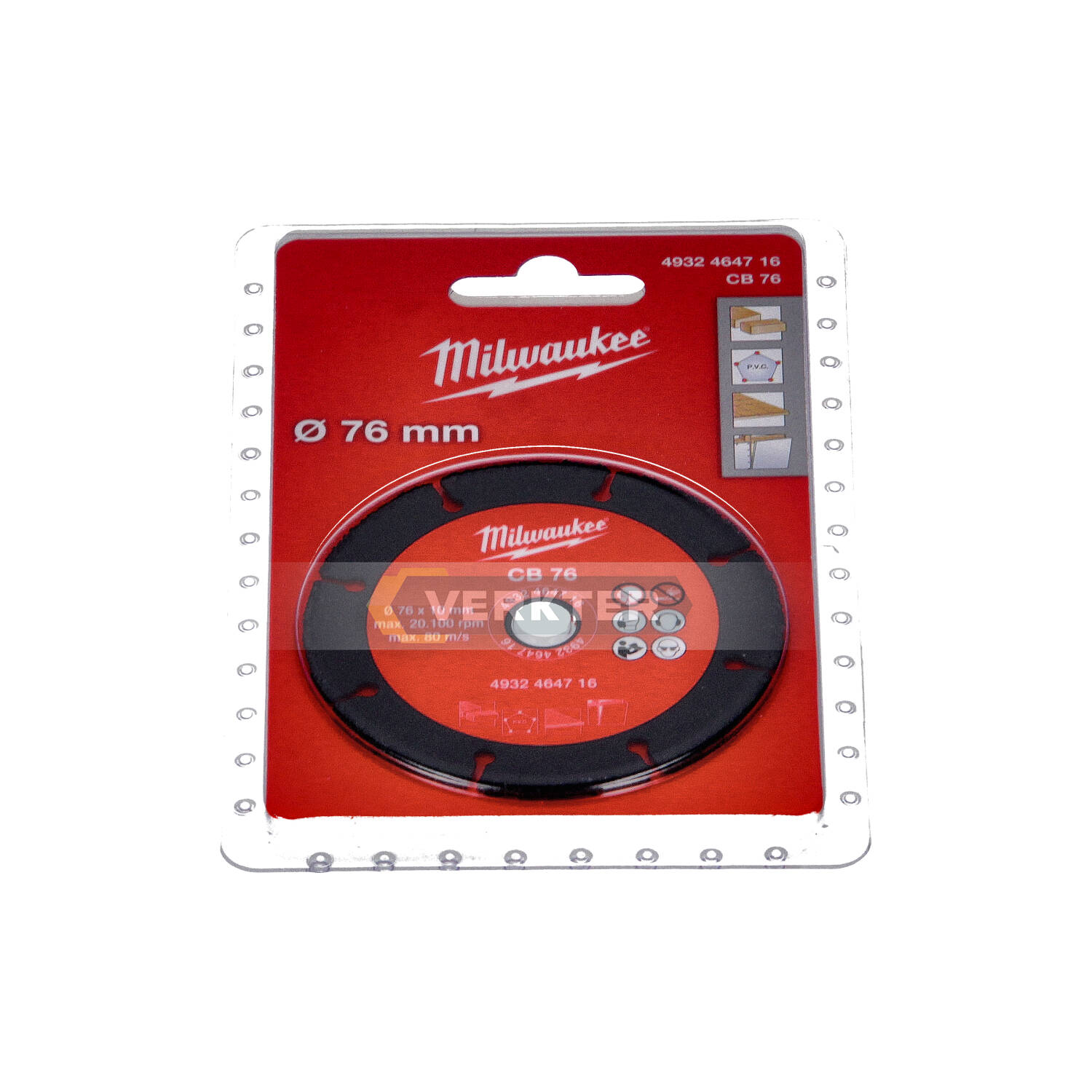 Katkaisuterä puulle Milwaukee 4932464716; 76x1 mm