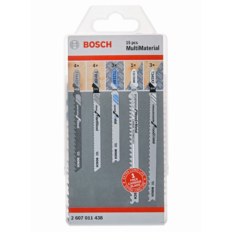Pistosahanteräsetti Bosch MultiMaterial; 15 kpl.