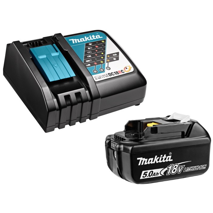 Akku Makita 191B51-7; 18 V; 5,0 Ah + laturi DC18RC