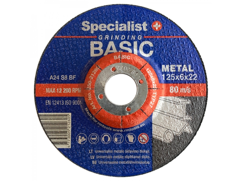 Hiomalaikka Specialist 125X6X22; 125x6x22 mm