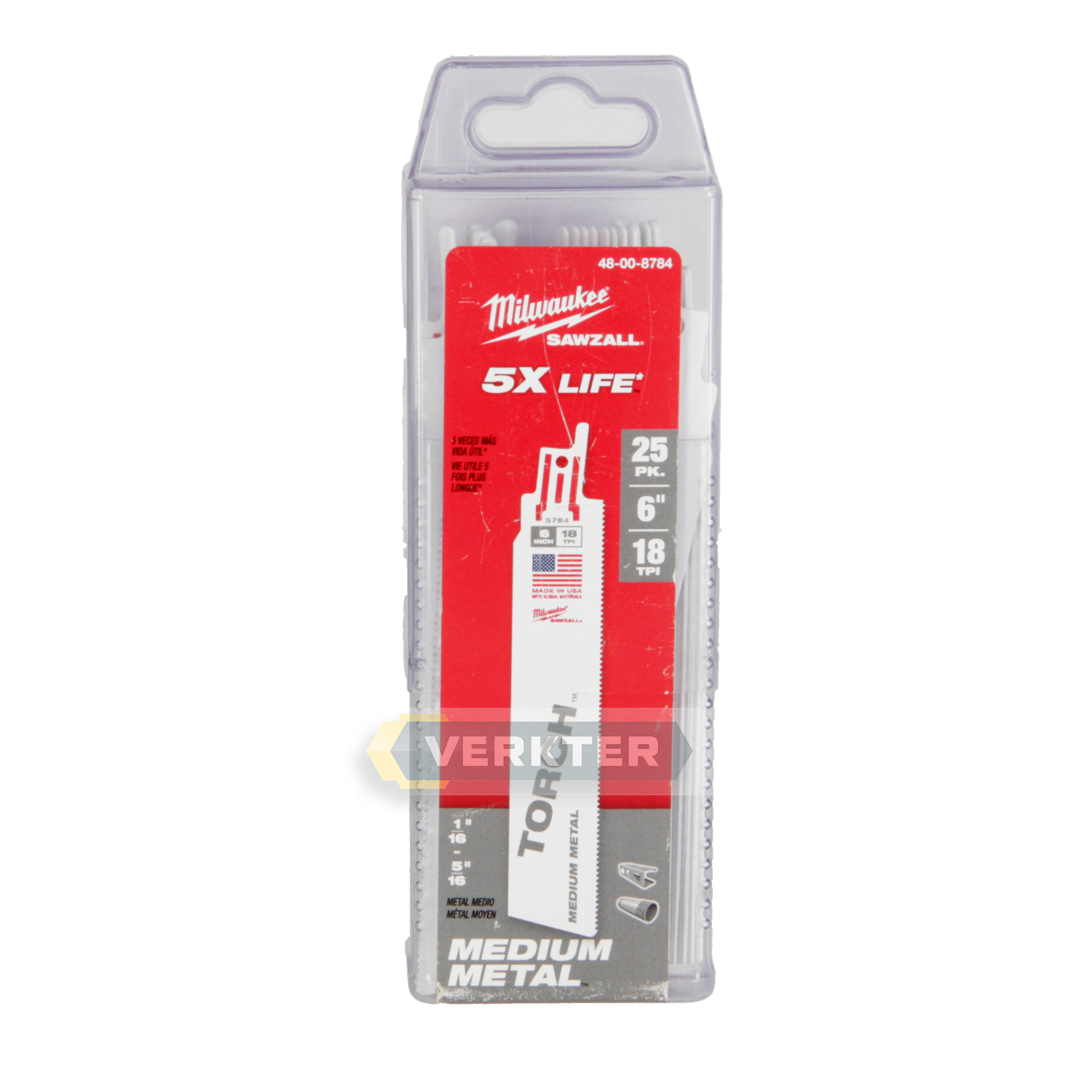 Puukkosahanterä Milwaukee 48008784; 150 mm; 18 TPI; 25 kpl.