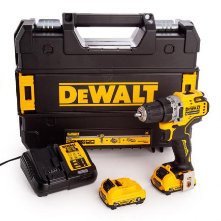 Pora/ruuvinväännin DeWalt DCD701D2; 12 V; 2x2,0 Ah akku