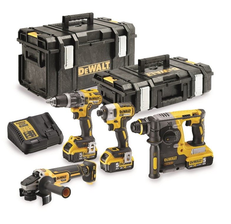 Työkalusarja DeWalt (DCG405 + DCH273 + DCD796 + DCF887); 18 V; 3x5,0 Ah akku