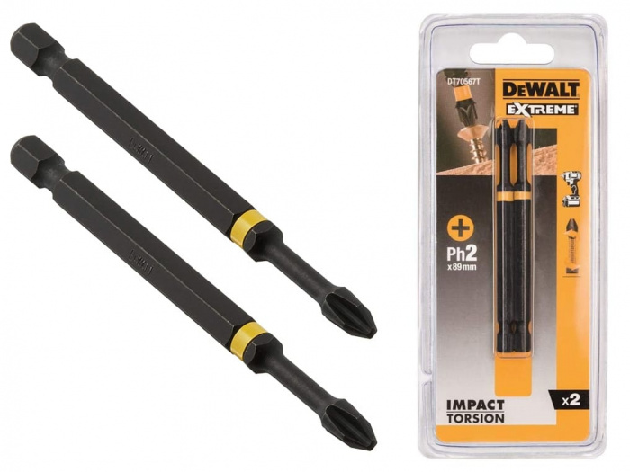 Kärkisarja iskevälle ruuvinvääntimelle DeWalt Extreme DT70567T-QZ; PH2; 85 mm; 2 kpl.