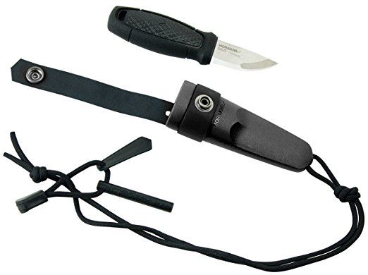 Veitsi Morakniv Eldris Black Kit 12629; 143x59 mm; piikivellä, kipinänä tekoon