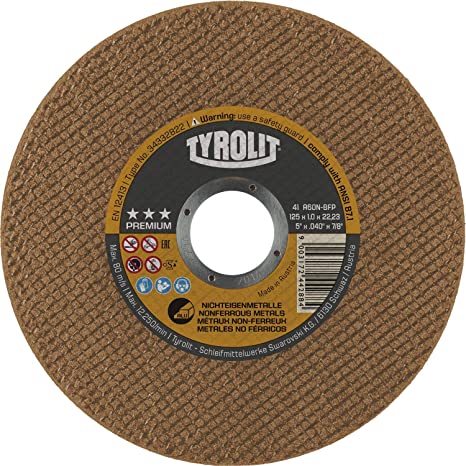 Pöyrösahantetä alumiinille Tyrolit 34332822; 41F; 125x1,0x22,23 mm; A60N-BFP