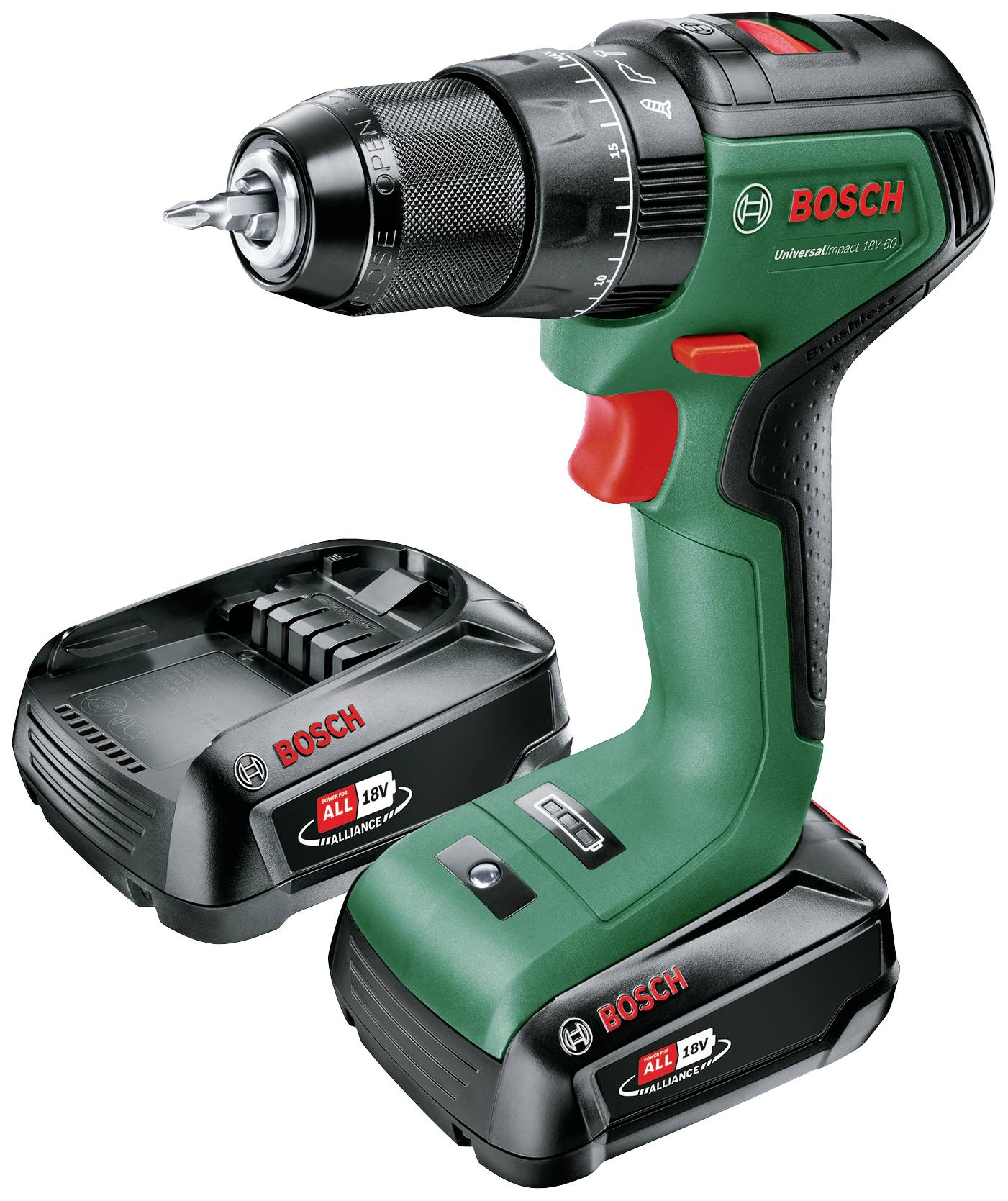 Iskupora / ruuvinväännin Bosch UniversalImpact 18V-60; 18 V; 1x2,0 Ah akku