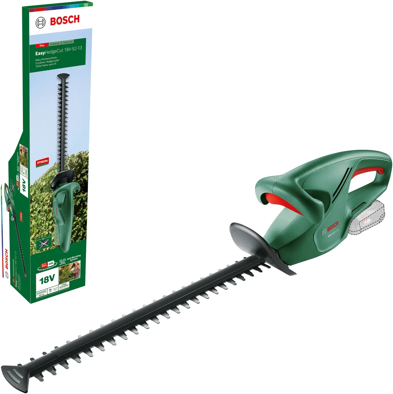 Pensasleikkuri Bosch EasyHedgeCut 18V-52-13 solo; 18 V; 52 cm (ilman akkua ja laturia)