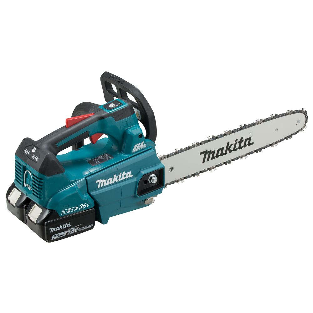 Ketjusaha Makita DUC356PT2B; 2x18 V; 2x5,0 Ah akku; 35 cm laippa