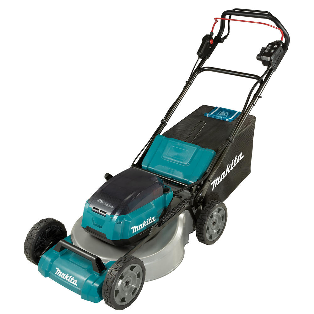 Akkukäyttöinen ruohonleikkuri itsevetävä Makita DLM465PT4; 2x18 V; 4x5,0 Ah akku