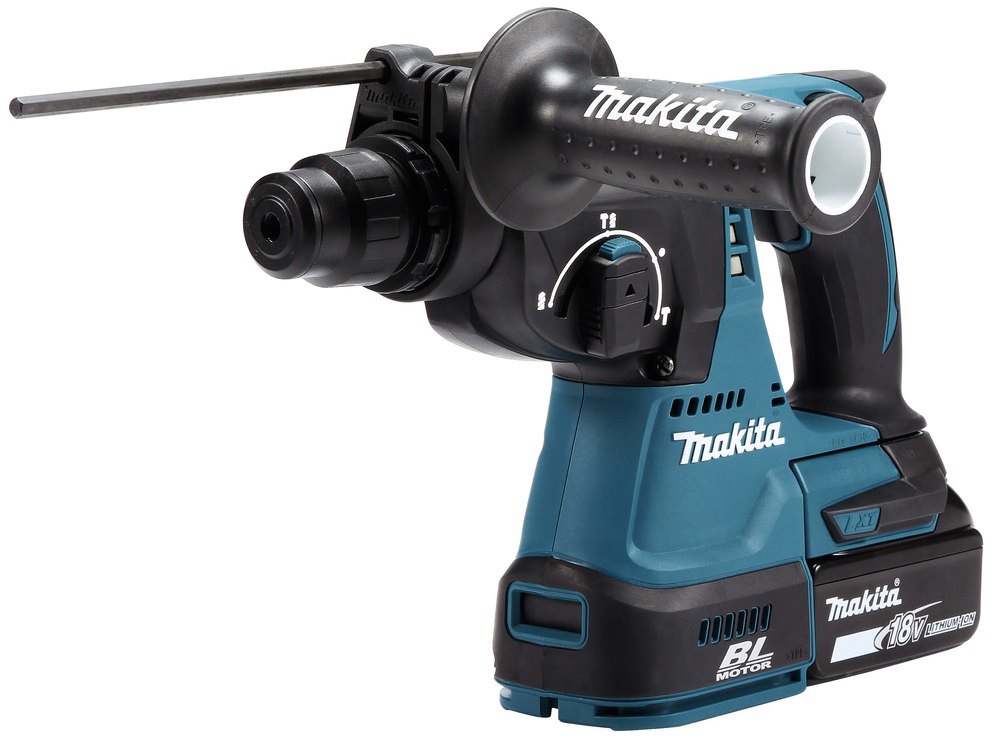 Akkukäyttöinen poravasara Makita DHR242RTJ; 2,0 J; SDS-plus; 18 V; 2x5,0 Ah akku