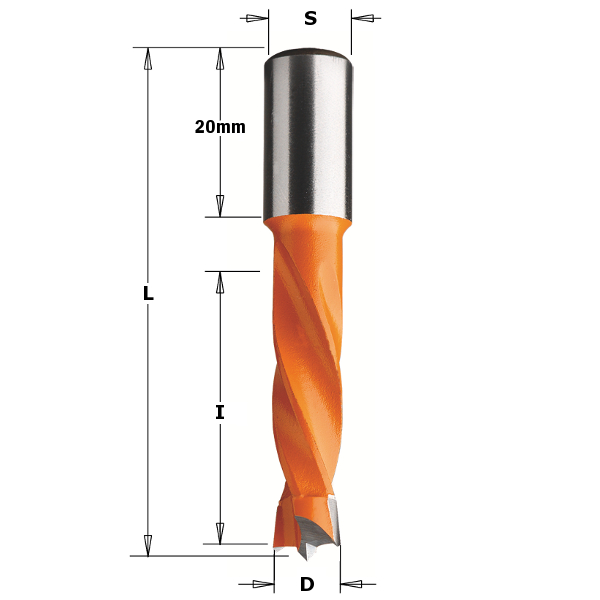Puuporanterä CMT; S=10x20 mm; D=5x57,5 mm