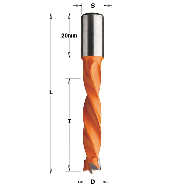 Puuporanterä CMT; S=10x20 mm; D=16x43 mm