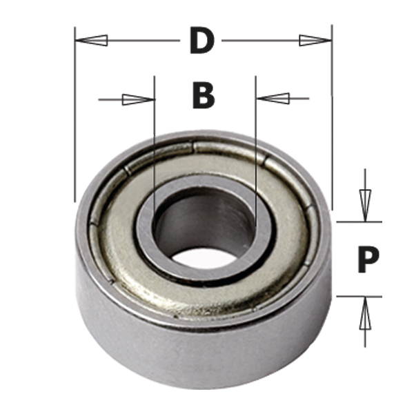 Tukilaakeri jyrsimen terälle CMT 791.021.00; 22,2x9,52x18 mm