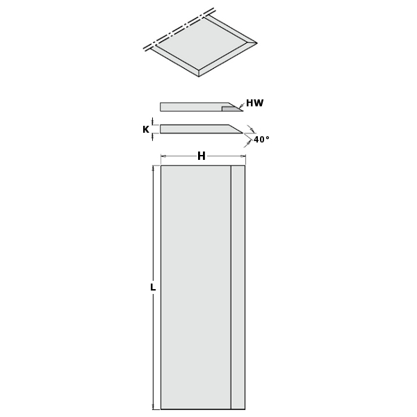 Höylän terät CMT 792.261.30; 260x3x30 mm; 2 kpl.