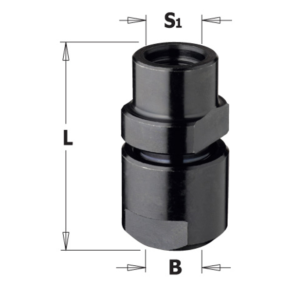 Istukka CHUCK W/OUT COLLET S=M12X1 FOR S=10-12-12.7mm