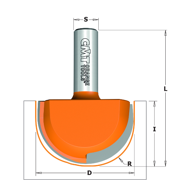 Kourujyrsin CMT; S=12 mm; D=50,8 mm; R=25,4 mm