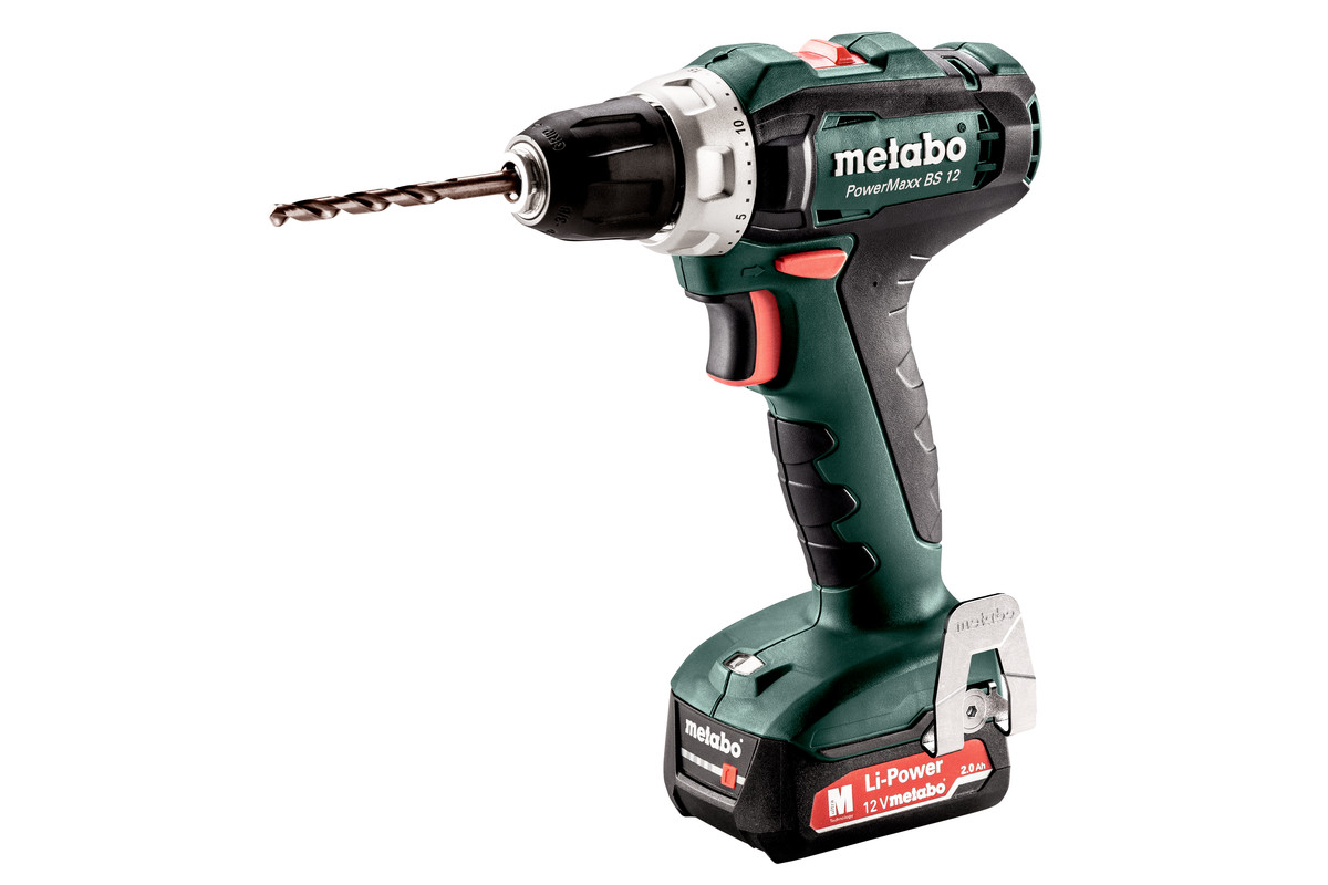 Pora/ruuvinväännin Metabo PowerMaxx BS; 12 V; 2x2,0 Ah akku