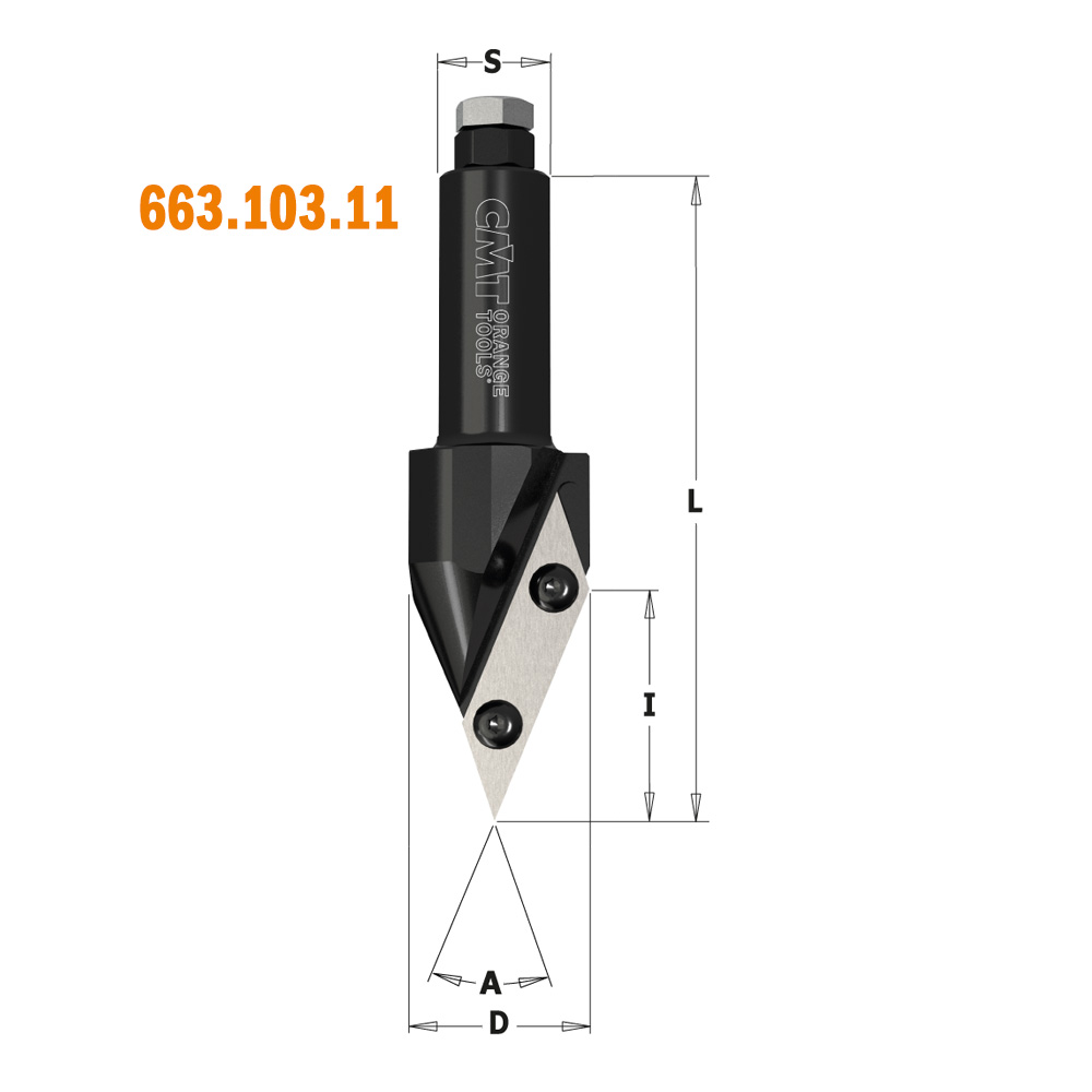 V-urajyrsin CMT 663.103.11; S=20 mm; D=34 mm