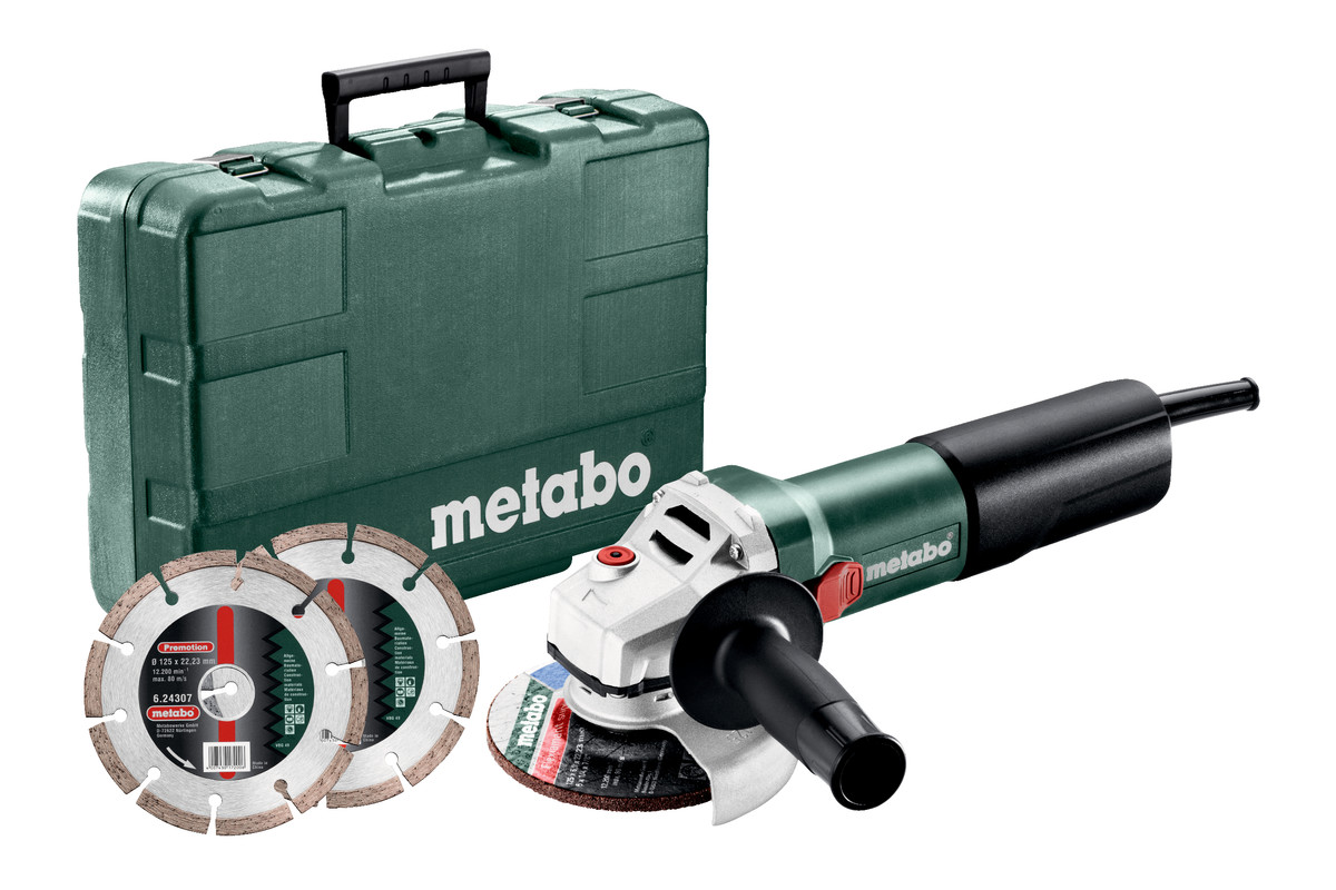 Kulmahiomakone Metabo WQ 1100-125 Set + tarvikkeet