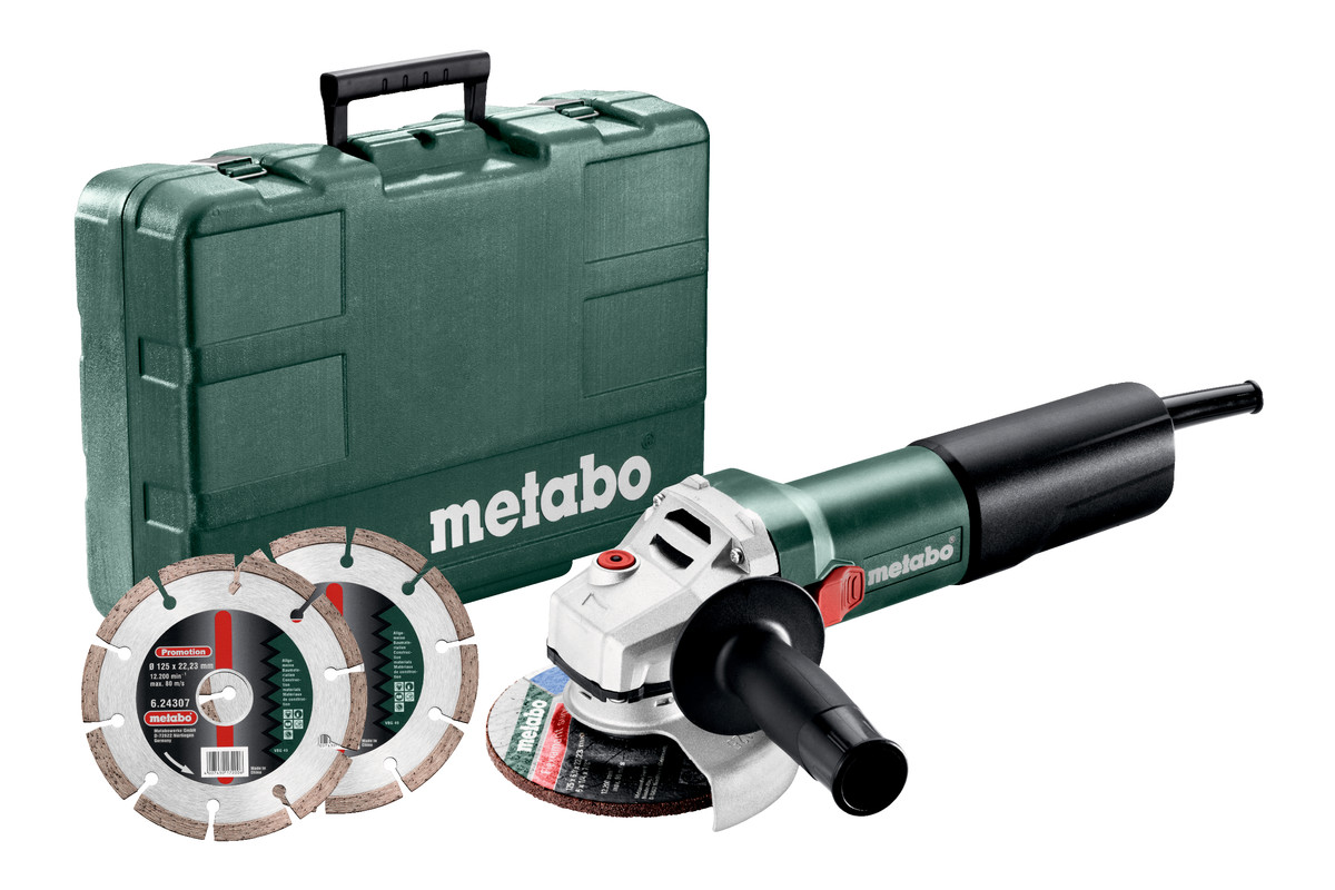 Kulmahiomakone Metabo WEQ 1400-125 Set + tarvikkeet