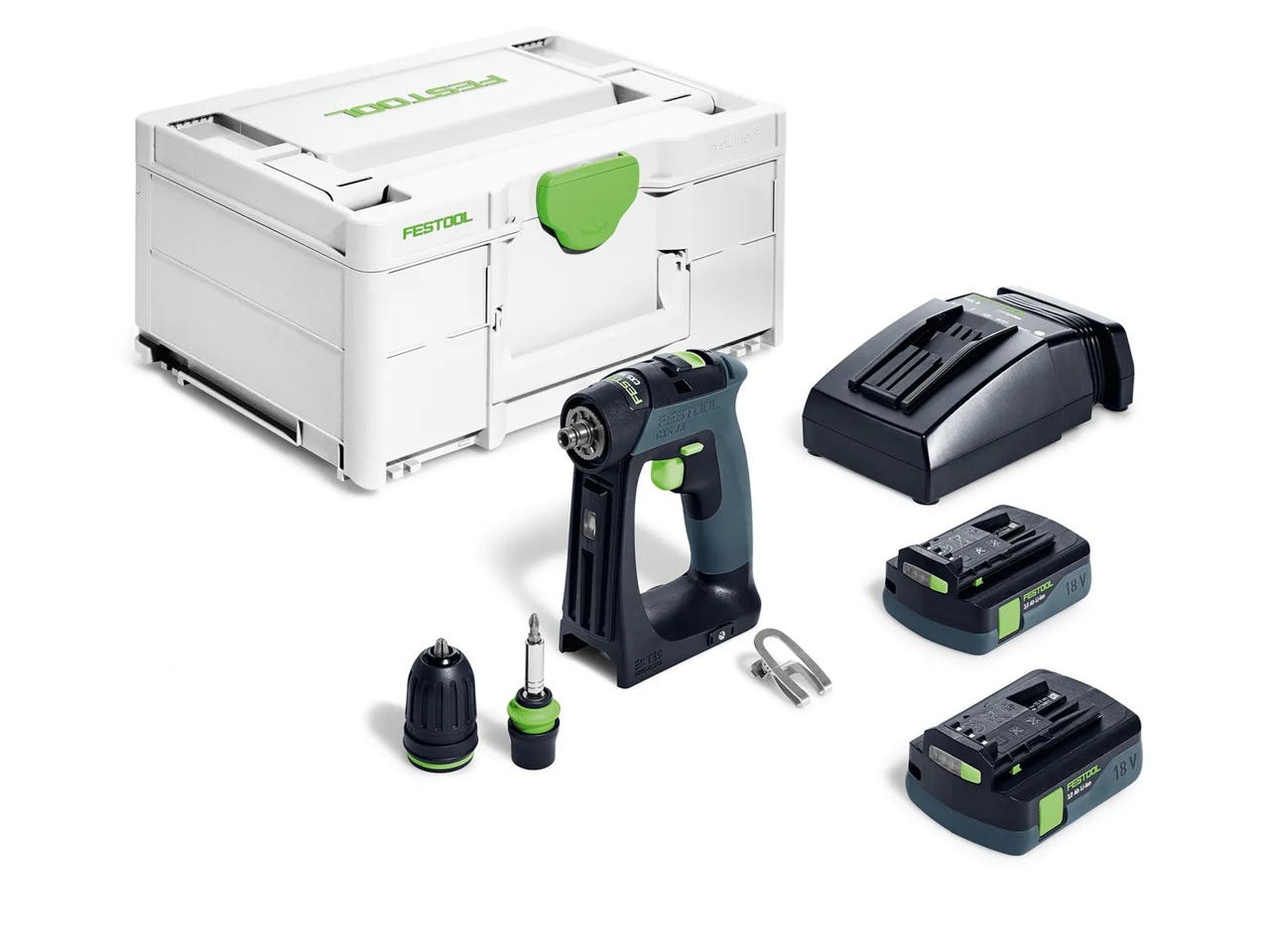 Pora/ruuvinväännin Festool CXS 18 C 3,0-Plus 18 V; 2x3,0 Ah akku