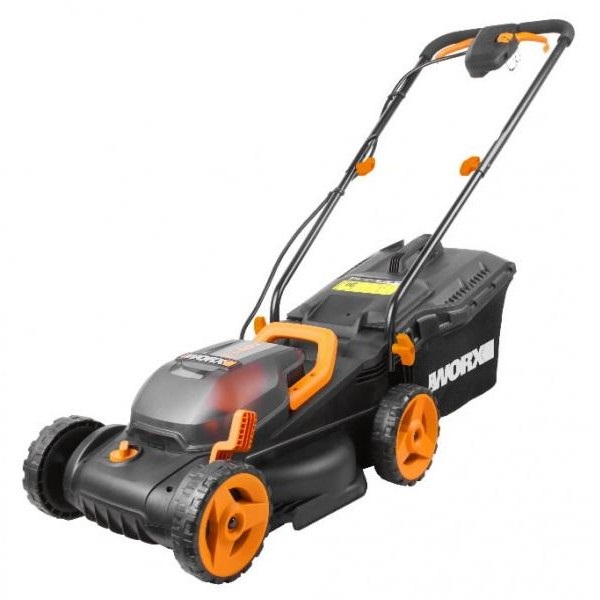 Akkukäyttöinen ruohonleikkuri Worx WG779E; 2x20 V; 2x2,5 Ah akku