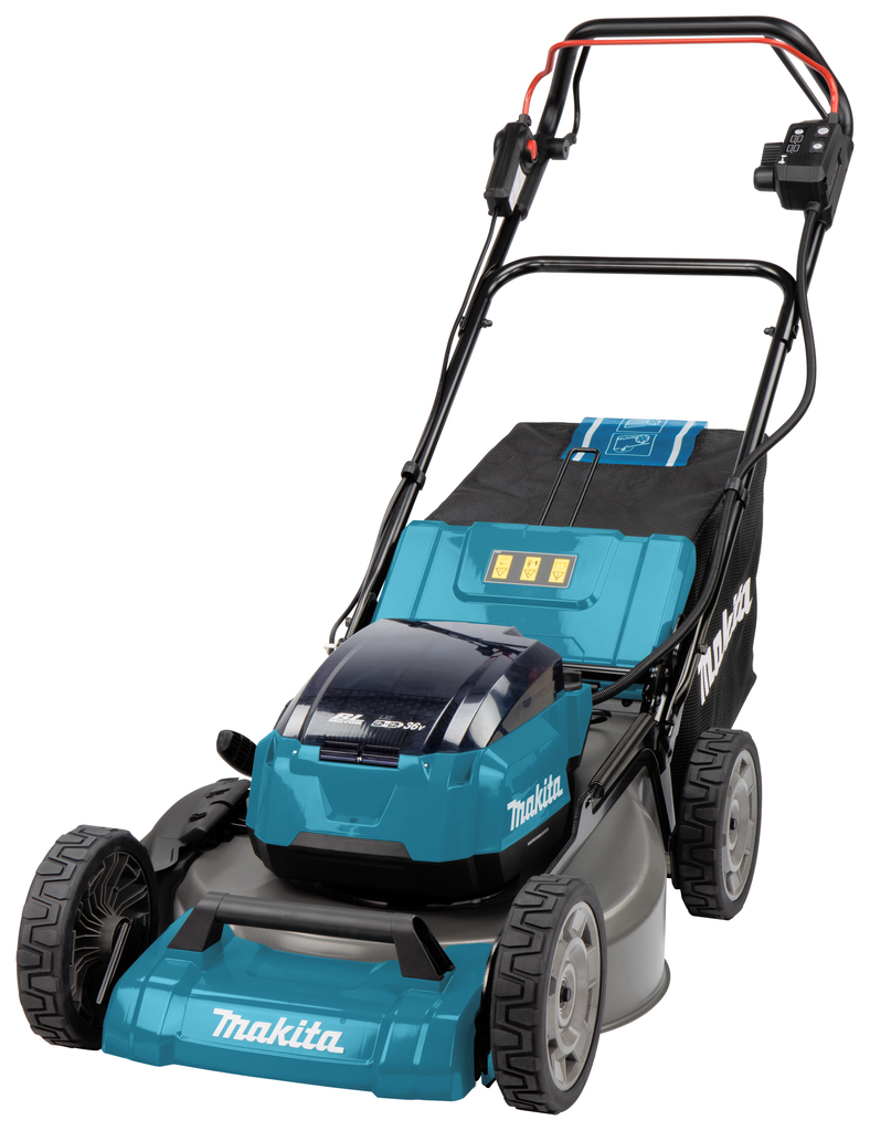 Akkukäyttöinen ruohonleikkuri itsevetävä Makita DLM532PT4; 2x18 V; 4x5,0 Ah akku