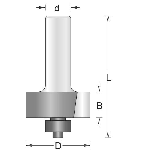 Huullosjyrsin Hikoki 754098; d=8 mm; D=31,7 mm; laakereilla