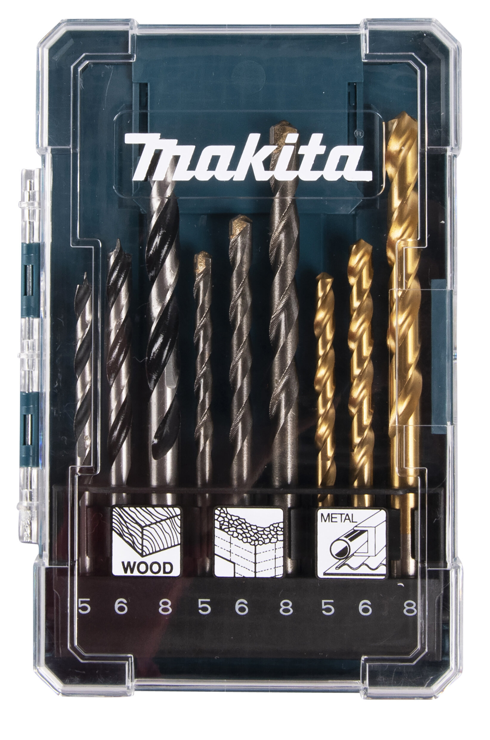 Poranteräsarja Makita D-71962; 5/6/8 mm; 9 kpl.