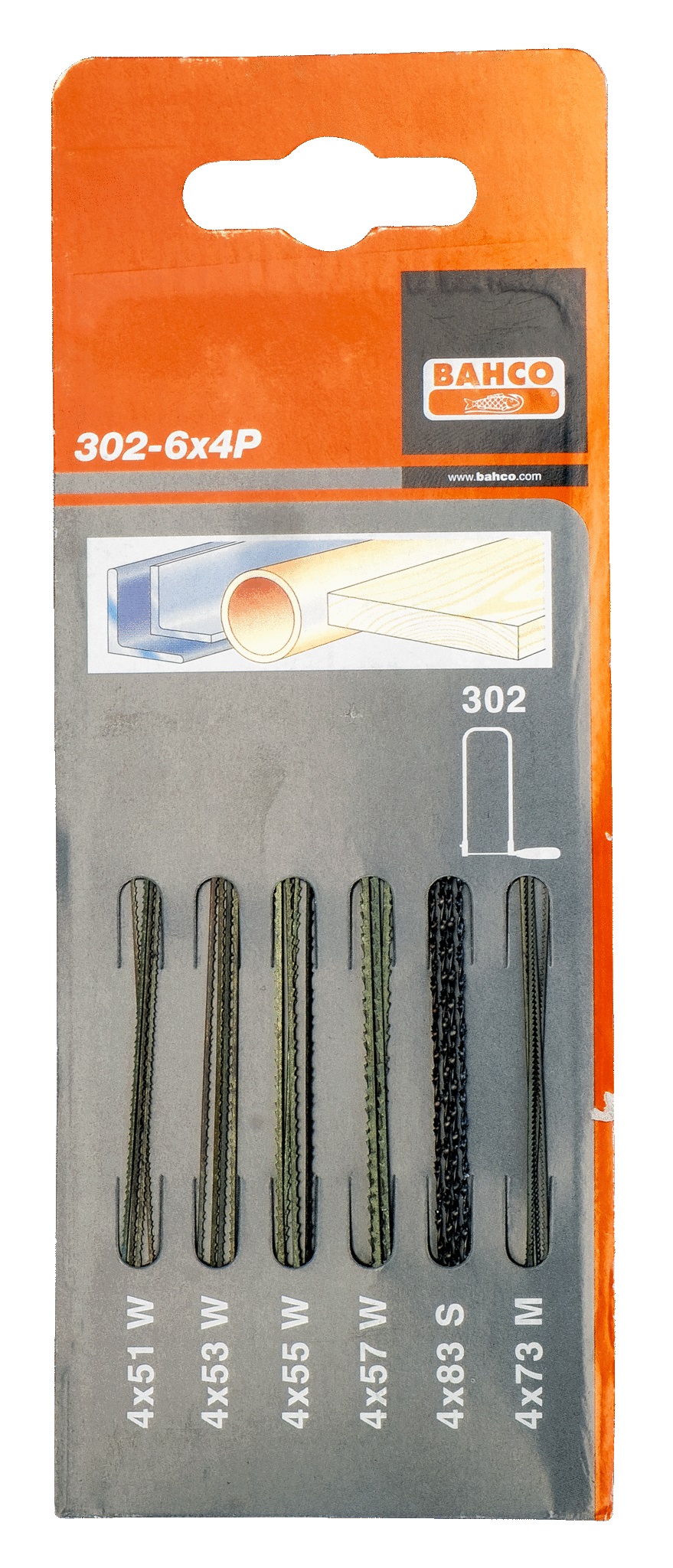 Pistosahanterä Bahco 302-6X4P; 24 kpl.