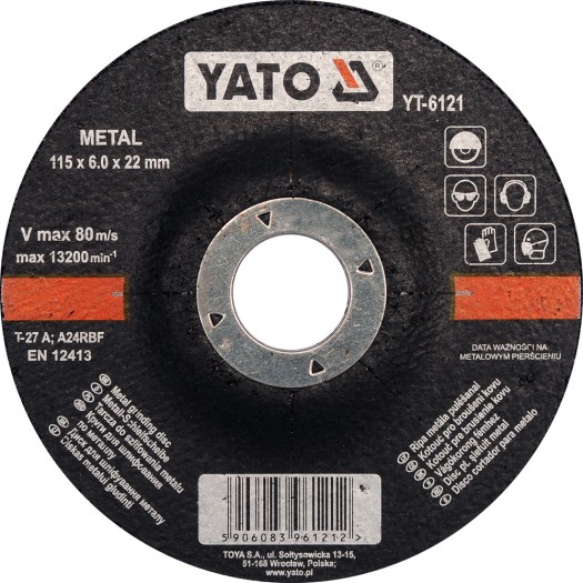 Hiomalaikka Yato YT-6121; 115x6,0x22 mm