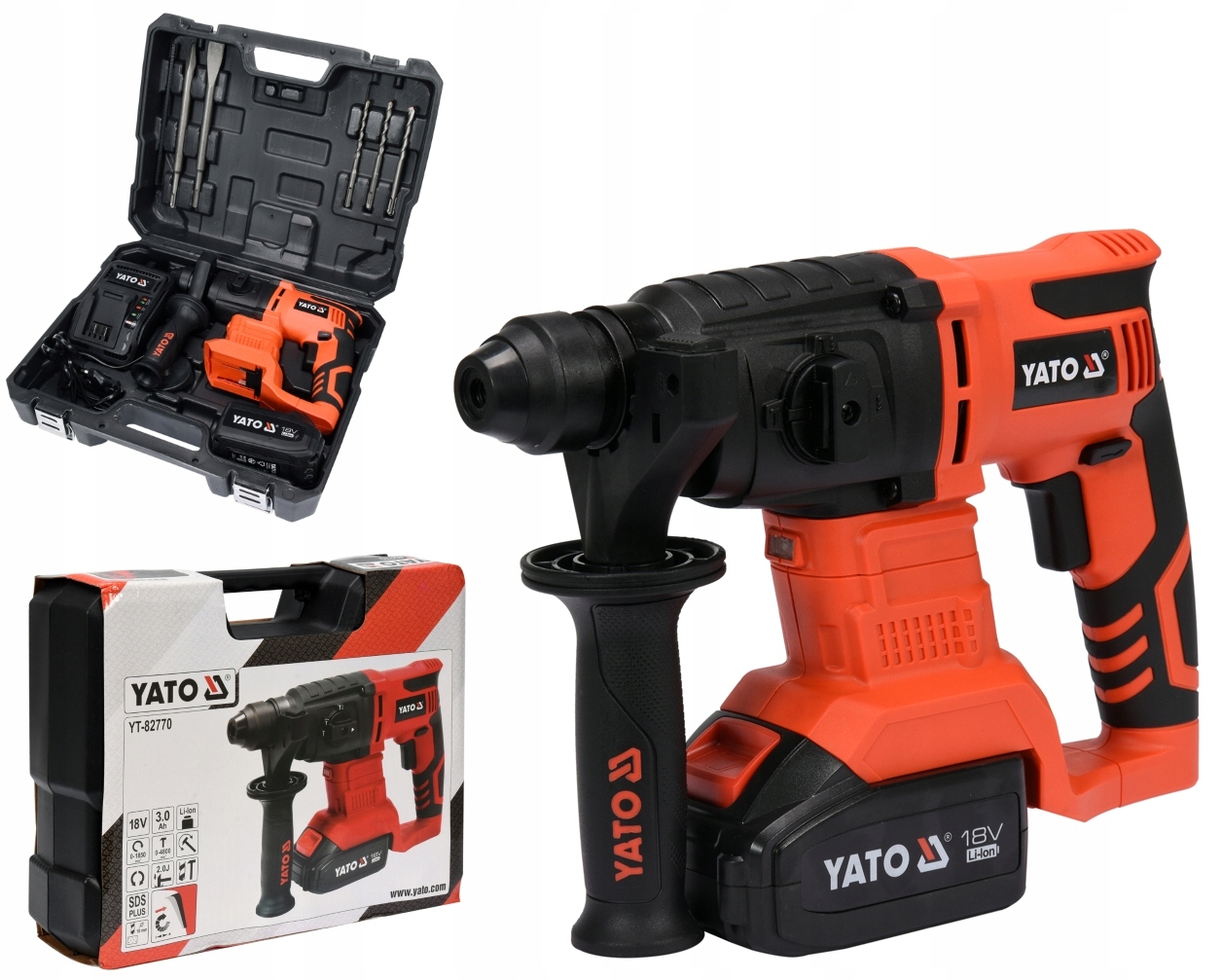Poravasara Yato YT-82770; 2,0 J; SDS-plus; 18 V; 1x3,0 Ah akku
