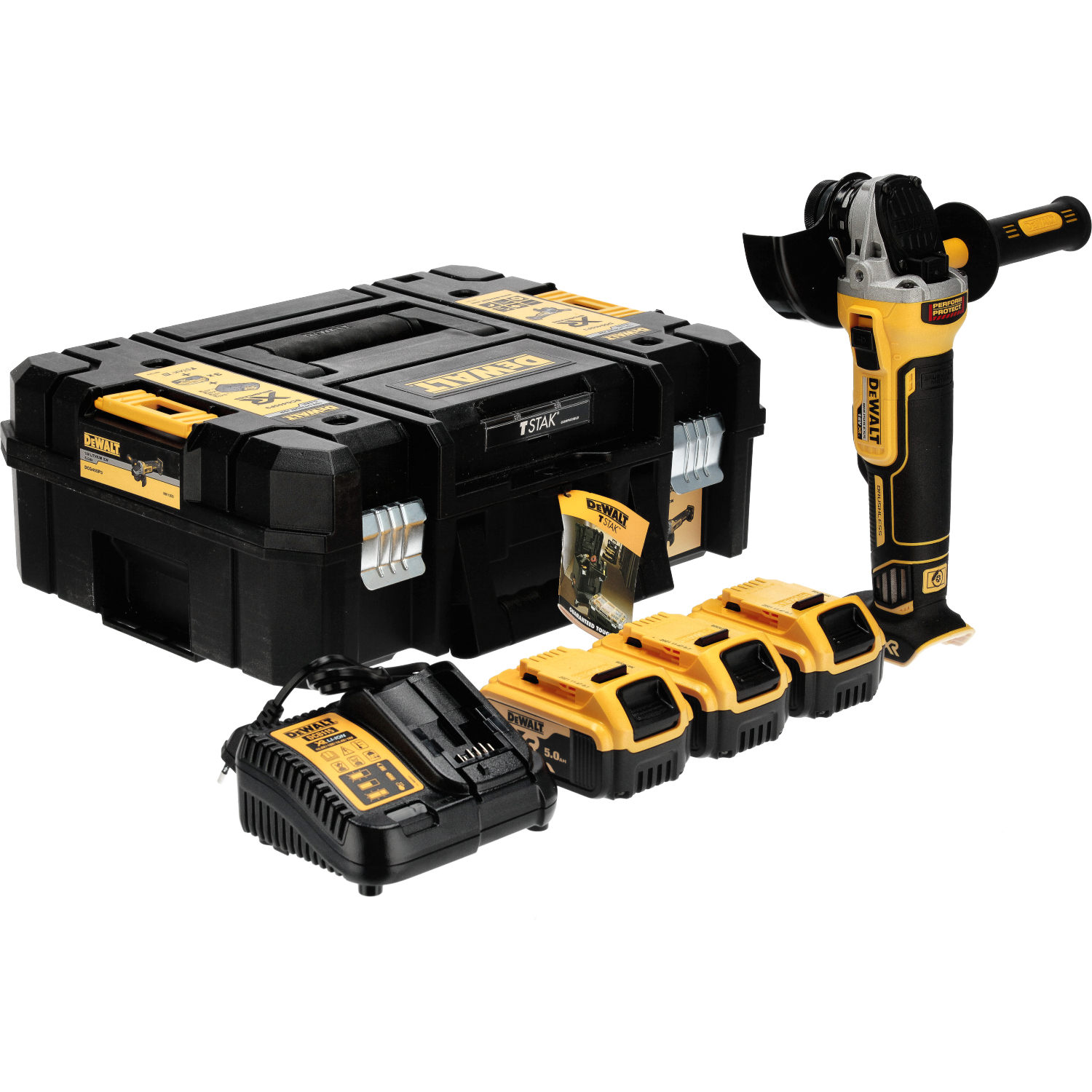 Kulmahiomakone DeWalt DCG405P3-QW; 18 V; 3x5,0 Ah akku