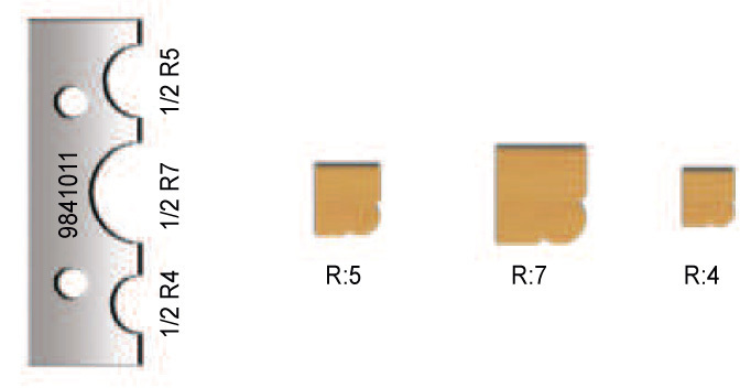 Vaihtoterä leikkurille Virutex 9841011; R=4/5/7; 2 kpl.