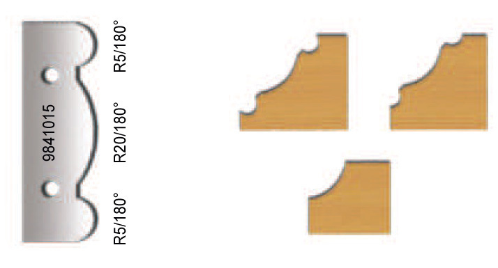 Vaihtoterä leikkurille Virutex 9841015; R=5/20; 5 180°; 2 kpl.