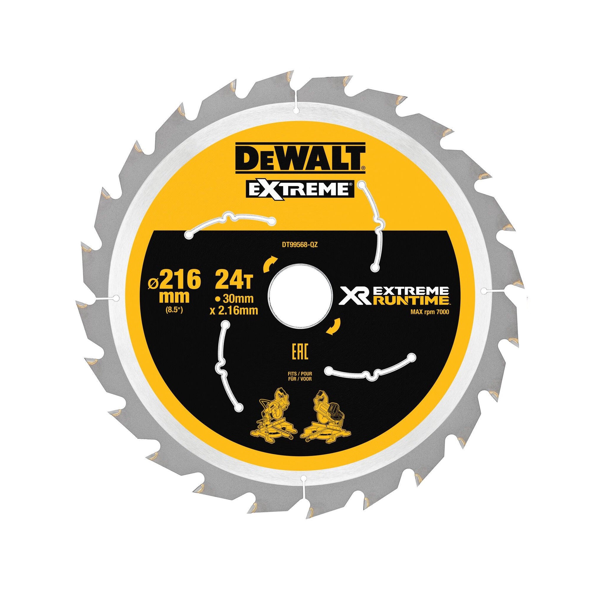 Katkaisuterä puulle DeWalt DT99568-QZ; 216x30 mm; Z24