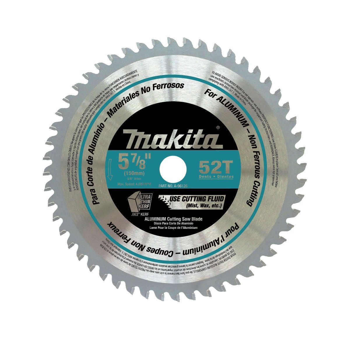 Pöyrösahantetä alumiinille Makita; 150x1,9x20,0 mm; Z52; 0°