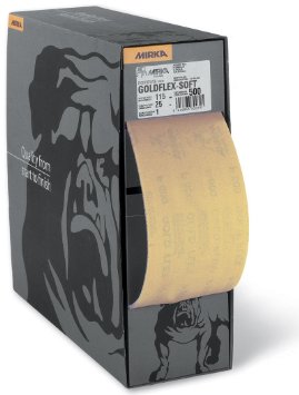 Hiekkapaperirulla Mirka GoldFlex Soft 2912707015; 115mmx25 m; P150