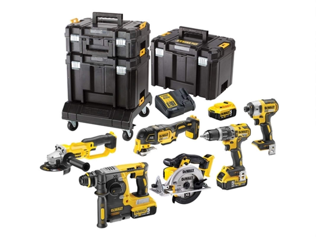 Työkalusarja Dewalt DCK654P3T (DCD796 + DCF887 + DCG412 + DCS355 + DCS391 + DCB273); 18 V; 3x5,0 Ah akku