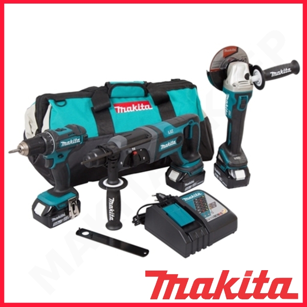 Työkalusarja Makita DLX3078TX1 (DGA504 + DHR241 + DDF482); 18 V; 3x5,0 Ah akku