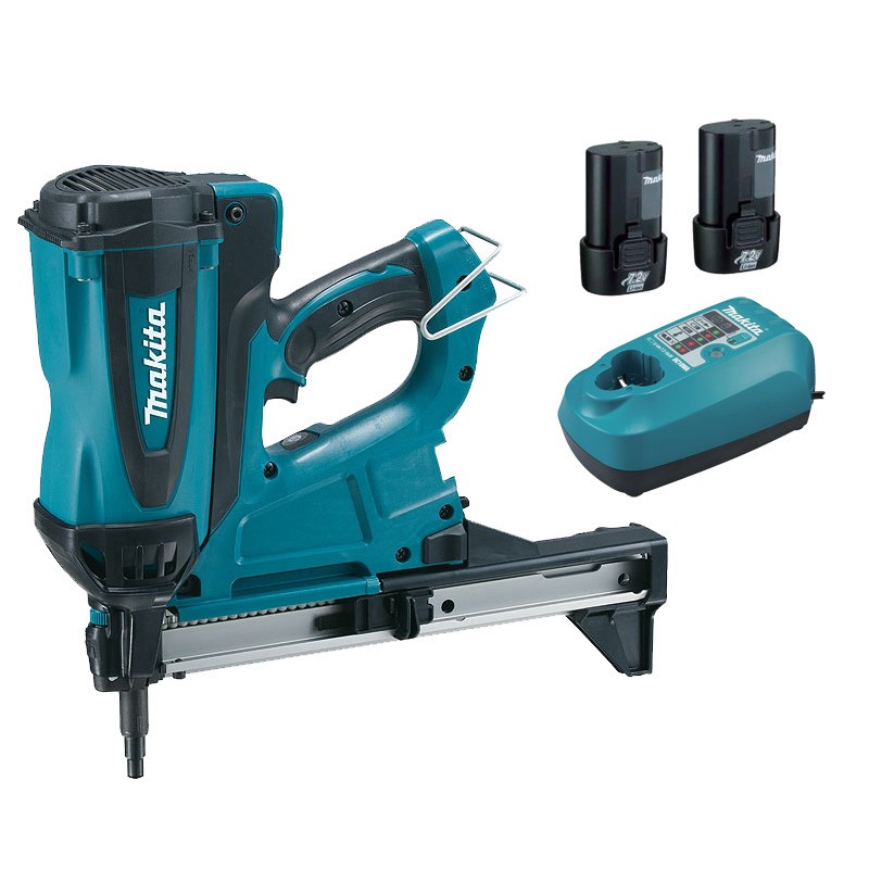 Akku / kaasukäyttöinen naulain Makita GN420CLSE; 7,2 V; 2x1,0 Ah akku