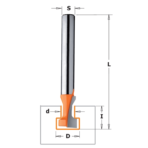 T-roilojyrsin CMT 950.005.11; S=8 mm; D=17,5 mm