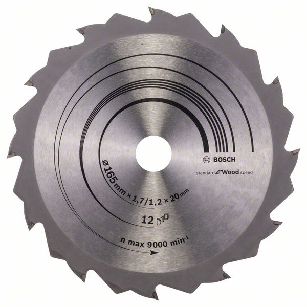 Katkaisuterä puulle Bosch SPEEDLINE WOOD; 165x1,7x20,0 mm; Z12; 15°